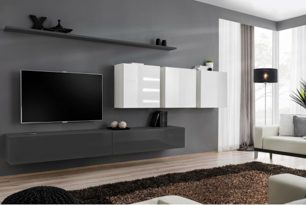 Houten meubels woonkamer Grijs Designer TV-standaard Hoogglans Dressoir Wandkast