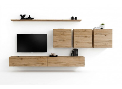 Woonkamer wandmeubel wandkast kast dressoir designer houten meubels bruin