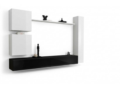 Ontwerp wandmeubel dressoir 3x kast tv-standaard set 6-delig houten meubelstijl ontwerper.