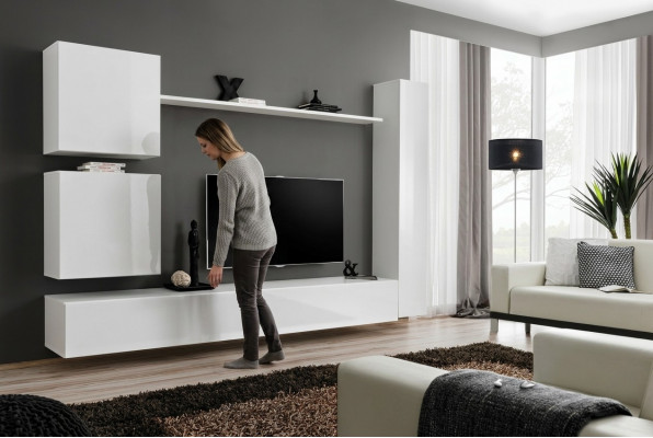 Wit luxus woonkamer meubels ontwerper tv-standaard wandplank modern set