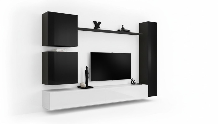 Zwarte woonkamerwand Ontwerper wandkast TV-standaard Woonkamermeubilair Modern Nieuw