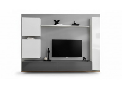 Wandmeubel Wandschrank Stijl Modern Inrichting Designer Wit Plank TV Dressoir