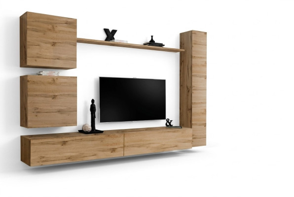 Wandkast Modern Woonwand Bruin Houten meubels Woonkamermeubels Ontwerper