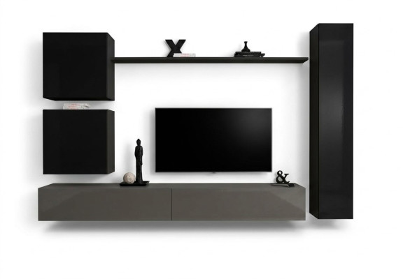 Wandkast Woonkamermeubilair Woonkamerset 6-delig Designer Wandplank Dressoir