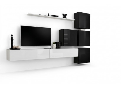 Moderne wand woonkamer plank wandkast wit luxe inrichting designer compleet