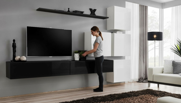Ontwerp woonkamer wandmeubel dressoir 2x wandkast rtv lowboard 7-delige set inrichting