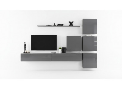 Grijze moderne woonwand woonkamer ontwerp tv-standaard luxe dressoir kast nieuw