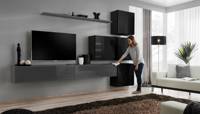 Wandmeubel Set 7-delige inrichting Luxe TV-standaard Modern Woonkamer Rek Ontwerp