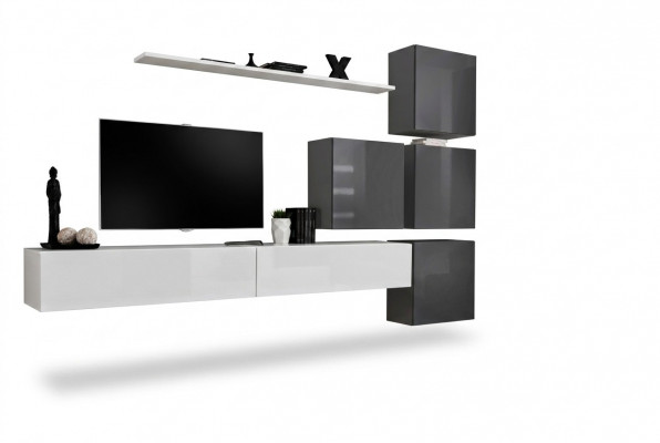 Weiß Tv-standaard houten meubel set compleet woonkamer set modern.