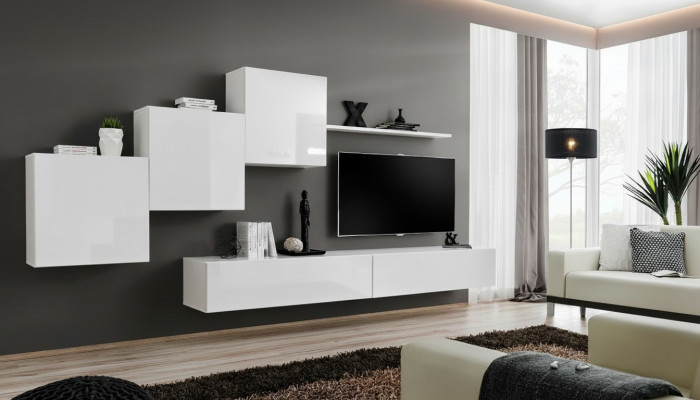 Weiß woonkamer tv-standaard dressoir compleet modern woonkamer planken hout nieuw