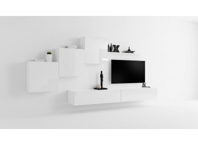 Weiß woonkamer tv-standaard dressoir compleet modern woonkamer planken hout nieuw