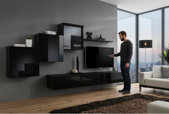 Woonkamerset woonwand wandkasten tv-standaard wandrek dressoir compleet.