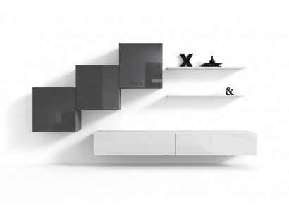 Luxe woonkamer wandmeubel tv-standaard inrichting Modern wandplank ontwerp