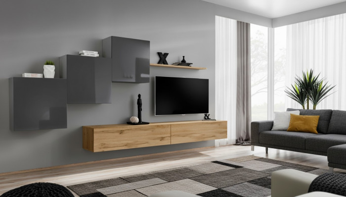 Luxe Wit Designer Moderne Woonkamer Wandmeubel TV-standaard Bruin Woonkamer