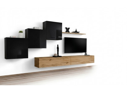 Woonwand bruine tv-standaard set woonkamer meubels tv-standaard dressoir wandrek nieuw