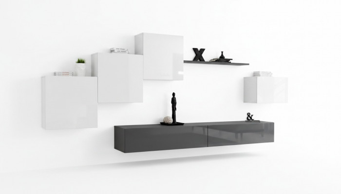 Designer woonwand Grijs TV-standaard Moderne dressoir wandplank Nieuw TV-standaard.