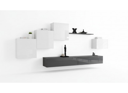 Designer woonwand Grijs TV-standaard Moderne dressoir wandplank Nieuw TV-standaard.