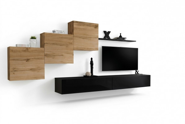Moderne woonkamer inrichting Compleet stel Designer muur plank dressoir