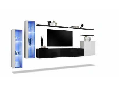 Woonkamer Zwarte Set Wandkast Vitrine Luxe woonwanden TV-standaard Ontwerp Nieuw