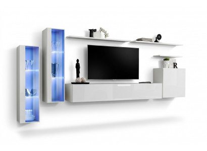 Wit Complete woonwand tv-standaard Design woonkamer Luxe kast Wandkast