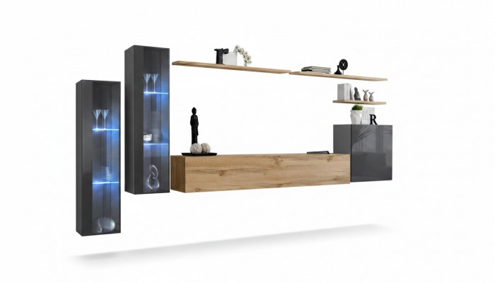 Woonkamer set Woonwand Bruin Luxe Wandkast TV-standaard Compleet Sideboard  Woonkamerset Woonwand Bruin Luxe Wandkast Tv-standaard Compleet Sideboard