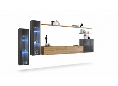 Woonkamer set Woonwand Bruin Luxe Wandkast TV-standaard Compleet Sideboard  Woonkamerset Woonwand Bruin Luxe Wandkast Tv-standaard Compleet Sideboard