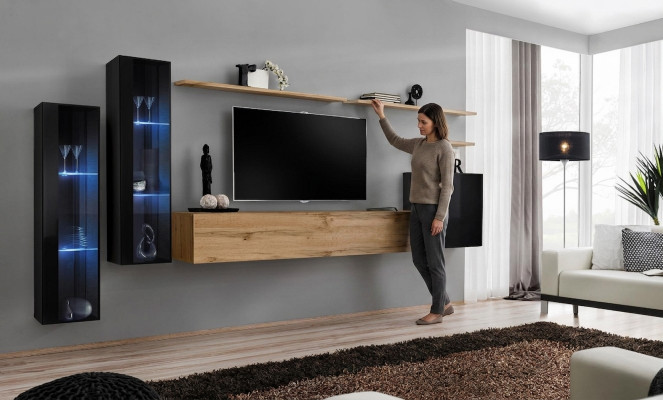 Woonwand Bruin Dressoir Wandkast Designer Woonkamermeubels Tv-standaard.