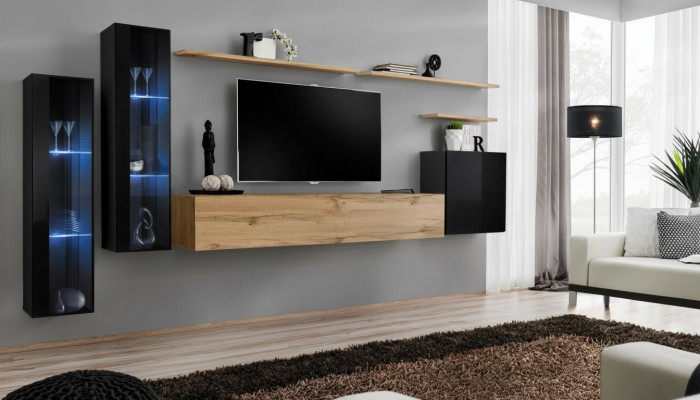 Woonwand Bruin Dressoir Wandkast Designer Woonkamermeubels Tv-standaard.