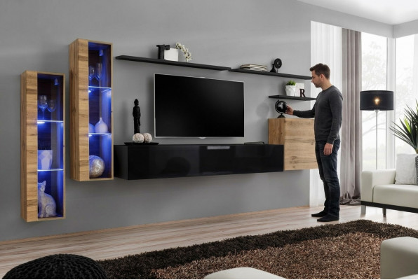 Luxe meubel woonwand dressoir ontwerper wandkast inrichting tv-standaard