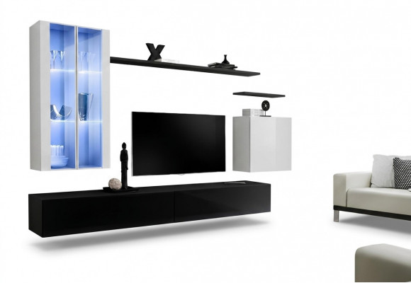 Woonkamer Zwarte tv-standaard Designer Compleet Set Wandplank Modern Nieuwe Meubels