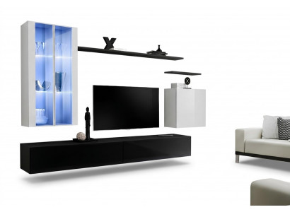 Woonkamer Zwarte tv-standaard Designer Compleet Set Wandplank Modern Nieuwe Meubels