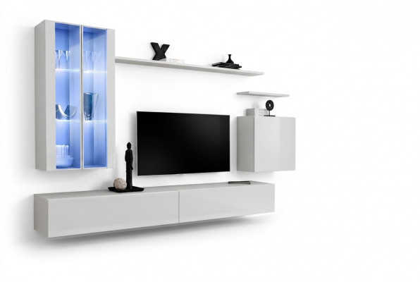Wandmeubel 7-delig 2x hangende kast Designmeubels Woonkamerstijl Modern TV-standaard