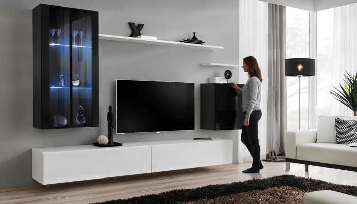 Woonkamer compleet set 7-delig Woonkamer meubels Woonwand hout Inrichting Nieuw
