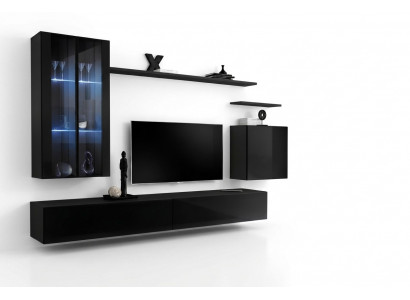 Woonkamer meubels Woonwand Wandkast Sideboard Zwart Luxe Houten meubels --> Woonkamermeubels Woonwand Wandkast Dressoir Zwart Luxe Houten meubels