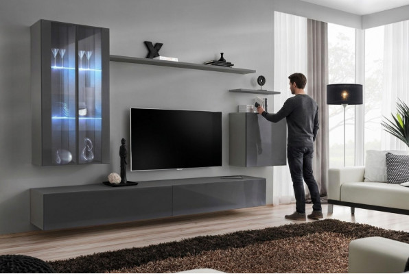 Wandmeubel Grijs Woonkamermeubels Wandkast Houten meubels Luxe Dressoir Nieuw