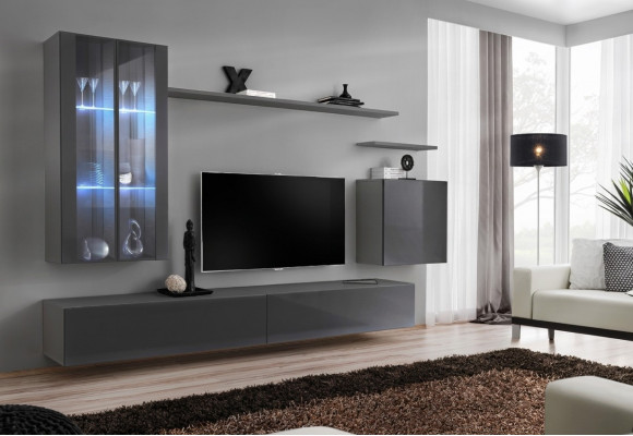 Wandmeubel Grijs Woonkamermeubels Wandkast Houten meubels Luxe Dressoir Nieuw