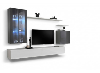 Volledige muur plank woonkamer meubilair 3x wandkast luxe tv-standaard dressoir