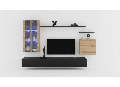 Woonwand houten meubels Zwart TV-standaard Dressoir Wandkast Houten meubels Nieuw
