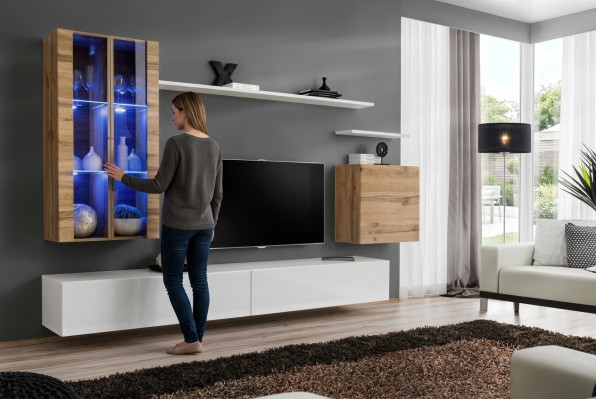 Wit Nieuw Tv-meubel Tv-standaard Wandkast Houten meubels Stijl Luxe Modern
