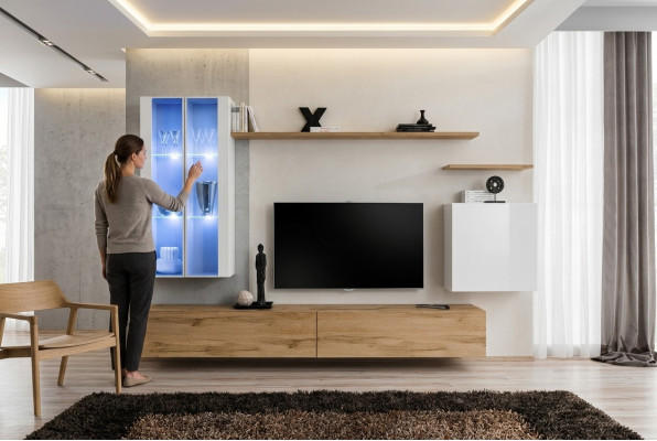 Houten meubel tv-standaard wandkast woonkamermeubilair Compleet set stijl designer
