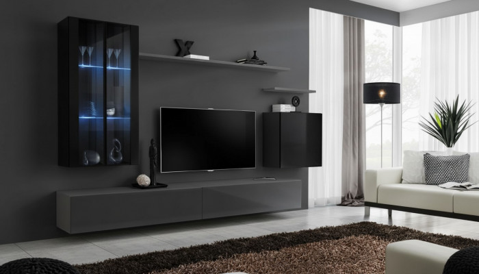 Woonkamerset 3x wandkast TV-standaard woonmeubilair Moderne designerstijl.