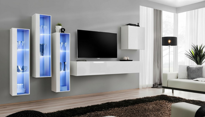 Wit Compleet Design Woonkast Sideboard 4x Kast RTV Laag TV-standaard
