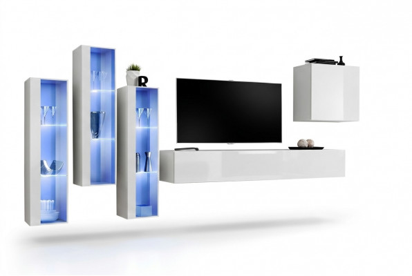 Wit Compleet Design Woonkast Sideboard 4x Kast RTV Laag TV-standaard