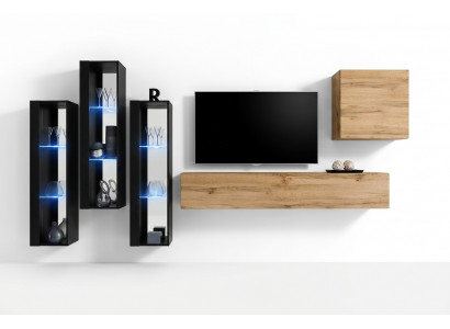 Moderne woonkast bruin tv-standaard wandkast houten meubels ontwerper hoogglans