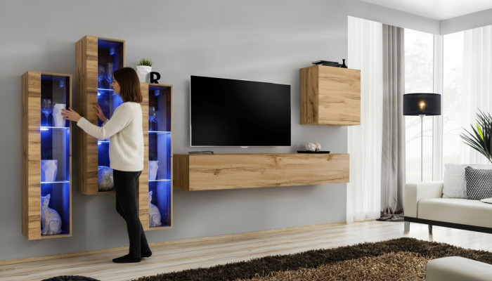 Woonkamermeubels hoogglans woonwand tv-standaard in luxe stijl ontworpen.