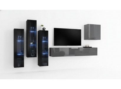 Ontwerper Grijze woonkamer TV-standaard Compleet hoogglans dressoir Wandkast