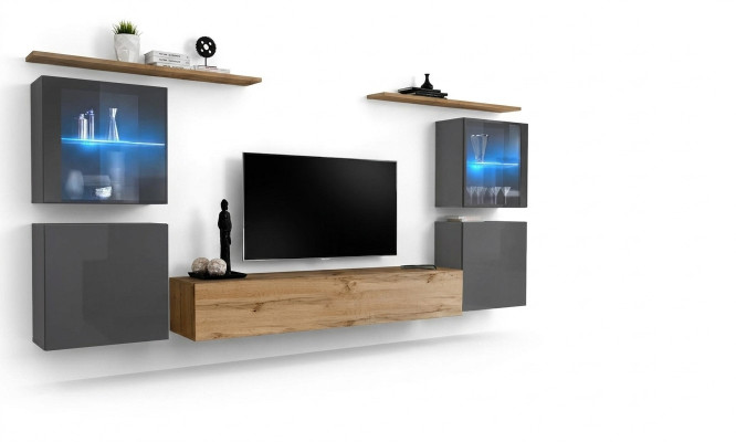 Ontwerper Braun woonkamer muur planken kast woonkamer hout meubels stijl modern