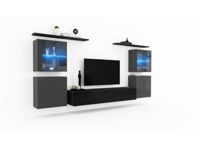 Moderne wandkast woonkamer wandplanken dressoir tv-standaard designer set 7-delig