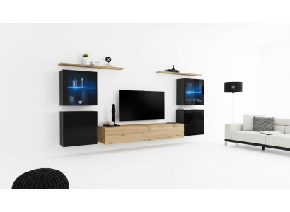 Woonkamer 4x wandkast woonkamer TV-standaard modern design set 7-delig nieuw.