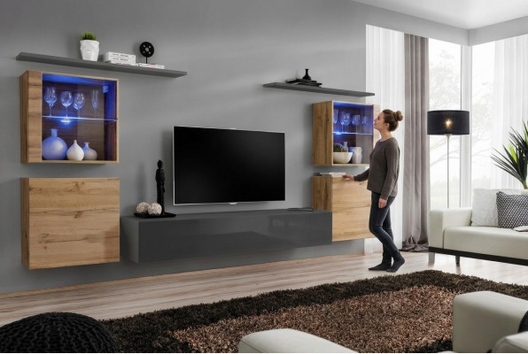 Woonkamerset, ontwerper hoogglans woonwand, volledig woonkamer dressoir.